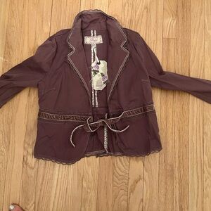 Plugg vintage look jacket with belt